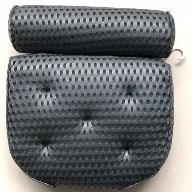 Bathtub Cushion with 7 Suction Cups, 4D Breathable Headrest for Relaxation, Compatible with Bathtubs & Massage Tubs, Gray.