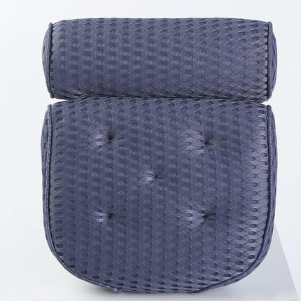 Bathtub Cushion with 7 Suction Cups, 4D Breathable Headrest for Relaxation, Compatible with Bathtubs & Massage Tubs, Blue.