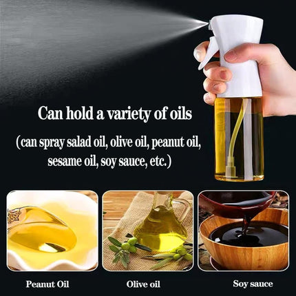 1PC Oil Spray 220 ml, BPA-free Glass Bottle for Cooking & Grilling, Even Spray, Compatible with Oil and Vinegar, Black.