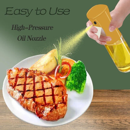 1PC Oil Spray 220 ml, BPA-free Glass Bottle for Cooking & Grilling, Even Spray, Compatible with Oil and Vinegar, Orange.