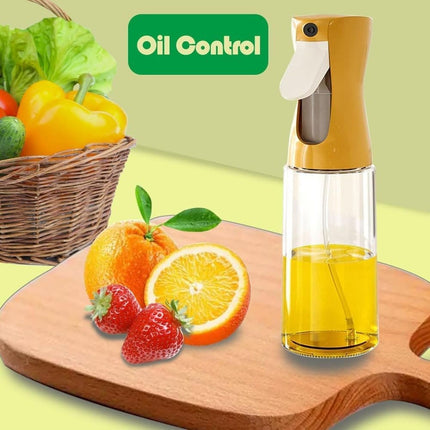1PC Oil Spray 220 ml, BPA-free Glass Bottle for Cooking & Grilling, Even Spray, Compatible with Oil and Vinegar, Orange.