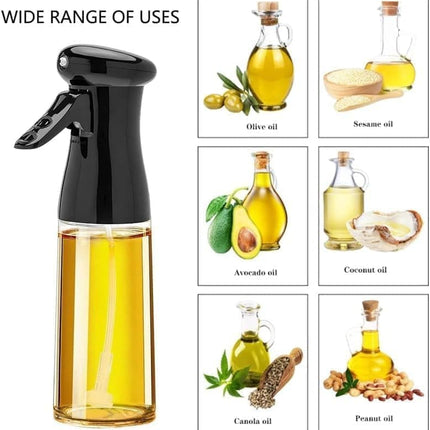 Oil Spray 220 ml, BPA-free Glass Bottle with Even Spray for Cooking & Grilling, Compatible with Oil and Vinegar, White, 1PC.