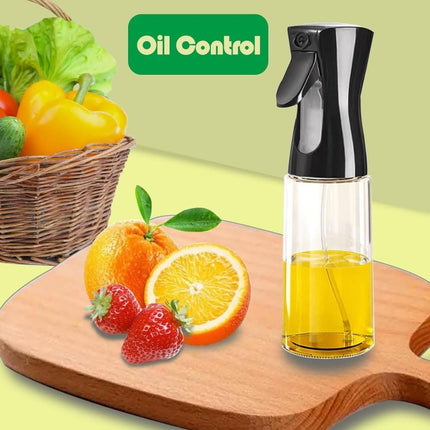 Oil Spray 220 ml, BPA-free Glass Bottle with Even Spray for Cooking & Grilling, Compatible with Oil and Vinegar, White, 1PC.