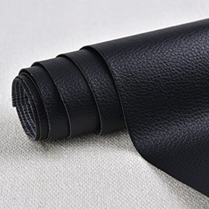 50 Self-Adhesive Repair Patches for Artificial Leather, 10x10cm, Black.