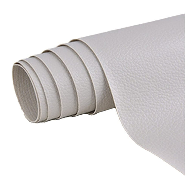 50 cm x 137 cm Self-adhesive Repair Patch for Leather Furniture, Light Gray, Compatible with Artificial Leather Fix Dekor.