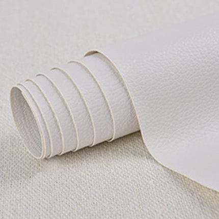 30 cm x 137 cm Self-adhesive Repair Patch for Artificial Leather, White, Compatible with Dekor.