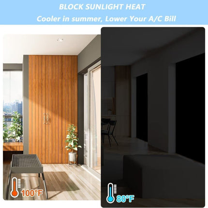 Blackout curtain with suction cups, UV protection, easy assembly for bedroom windows, home and travel, 100% blackout, 145x200cm.