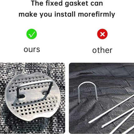 50-pack Stainless Steel U-shaped Ground Spikes for Garden and Greenhouse, Silver, 100×40×3 mm.