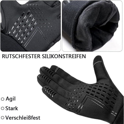 Waterproof cycling gloves unisex winter warm sports with touch screen anti-slip wind and heat insulating, XL.