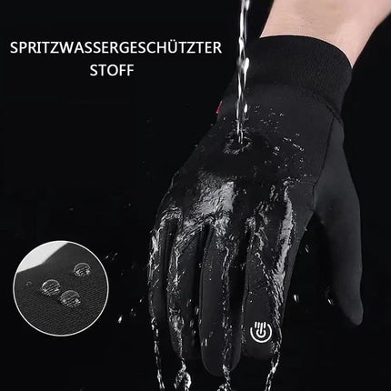 Waterproof cycling gloves unisex winter warm sports with touch screen anti-slip wind and heat insulating, XL.