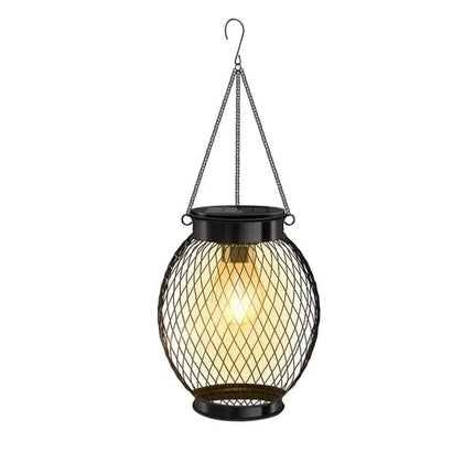 Solar Powered LED Outdoor Lantern with Solar Panel, IP65 Waterproof, for Garden Patio, Compatible with Outdoor Environments.