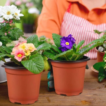 100pcs Reusable Plastic Planting Pots for Indoor and Outdoor Flower Growing, 120mm.