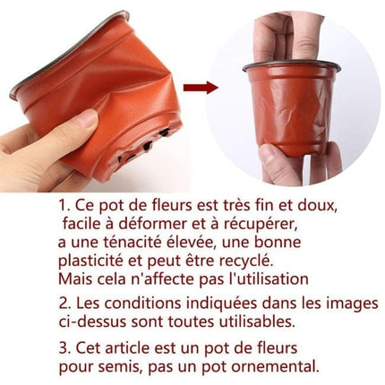 100pcs Reusable Plastic Planting Pots for Indoor and Outdoor Flower Growing, 120mm.