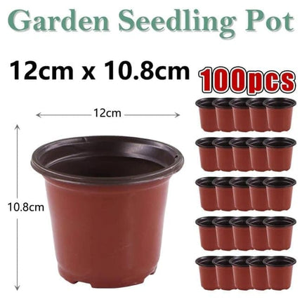 100pcs Reusable Plastic Planting Pots for Indoor and Outdoor Flower Growing, 120mm.