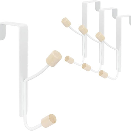 4 Pack Hanging Hooks for Doors, Single Door Hook.