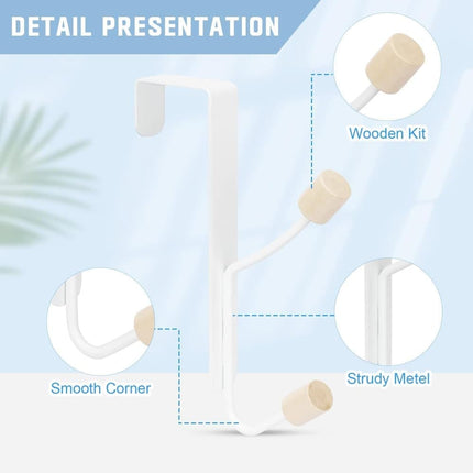 4 Pack Hanging Hooks for Doors, Single Door Hook.