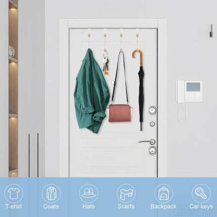 4 Pack Hanging Hooks for Doors, Single Door Hook.