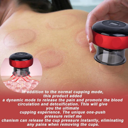 12-Speed Electric Cupping Therapy Machine Vacuum Massager Set, Red.