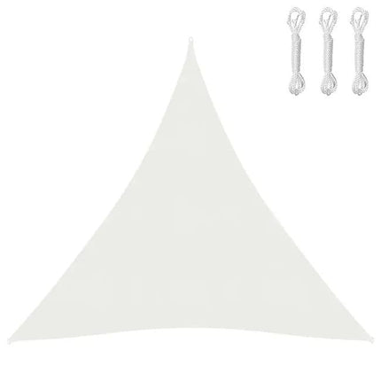 3x3m Waterproof Outdoor Sun Sail Triangle Shade, UV Protective Sun Net for Camping Garden Terrace Pool, White, 3.6x3.6x3.6m.