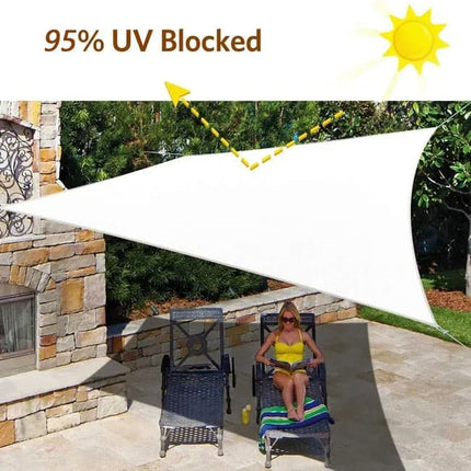 3x3m Waterproof Outdoor Sun Sail Triangle Shade, UV Protective Sun Net for Camping Garden Terrace Pool, White, 3.6x3.6x3.6m.