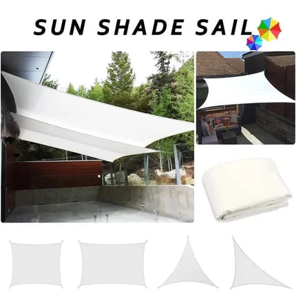 3x3m Waterproof Outdoor Sun Sail Triangle Shade, UV Protective Sun Net for Camping Garden Terrace Pool, White, 3.6x3.6x3.6m.