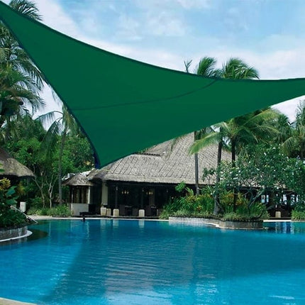 3.6x3.6x3.6m Waterproof Outdoor Sun Sail Triangle Shade, UV Protective Sun Net for Camping Garden Terrace Pool, Dark green.