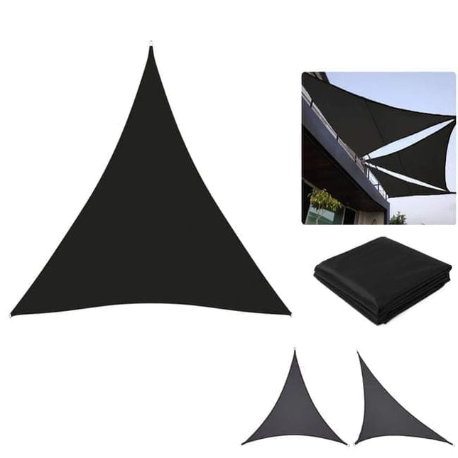 5x5x5m Waterproof Outdoor Triangular Sun Sail UV Protective Shade Net for Camping Garden and Pool, Dark Yellow.
