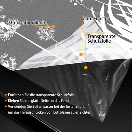 Dandelion Window Film Privacy Protection UV Blocking for Bathroom, 45cm x 200cm.