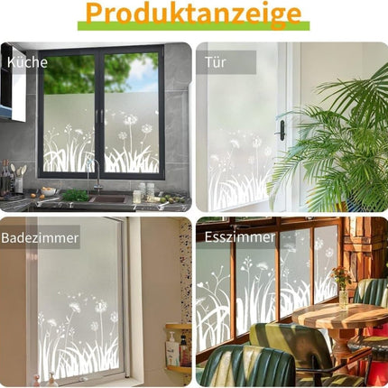 Privacy Window Film Dandelion Pattern UV Protection for Bathroom, 45cm x 500cm.