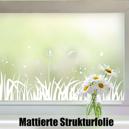 Privacy Window Film Dandelion Pattern UV Protection for Bathroom, 45cm x 500cm.