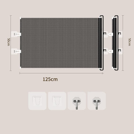 Retractable Safety Gate for Dogs, 50x125cm, Compatible with Doorways and Stairs.