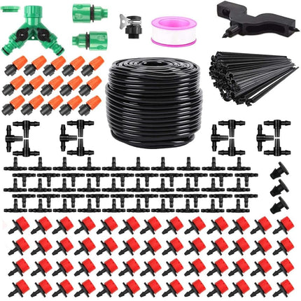 50m Automatic Drip Irrigation System for Garden Greenhouse, Lawn, Terrace, Compatible with Most Brands.