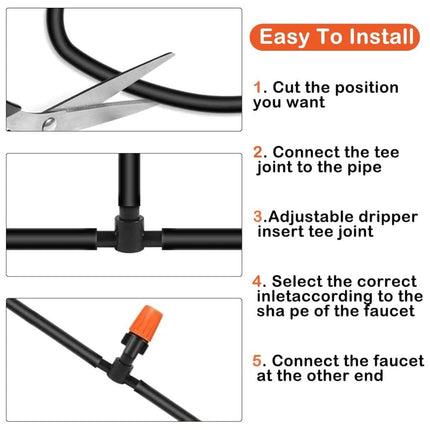 50m Automatic Drip Irrigation System for Garden Greenhouse, Lawn, Terrace, Compatible with Most Brands.