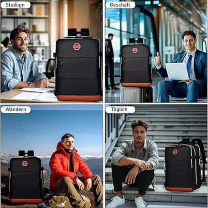 28L Multifunctional Backpack with Shoe Compartment for School Travel Work, Gray, 28x19x42 cm.