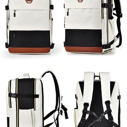 28L Multifunctional Backpack with Shoe Compartment for School Travel Work, Gray, 28x19x42 cm.