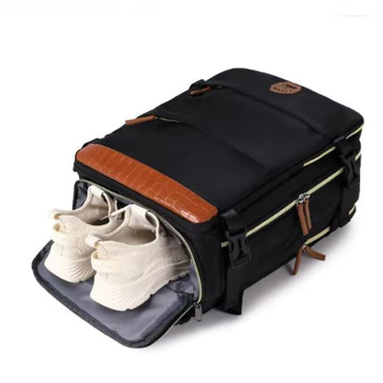 28L Multifunctional Backpack with Shoe Compartment for School Travel Work, 28x19x42cm, Blue.