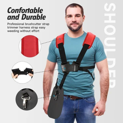 Adjustable Nylon Trimmer Strap, Compatible with Grass Trimmer and Leaf Blower, Dark Red.