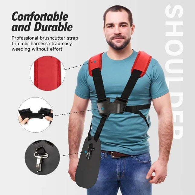 Adjustable Nylon Trimmer Strap, Compatible with Grass Trimmer and Leaf Blower, Dark Red.