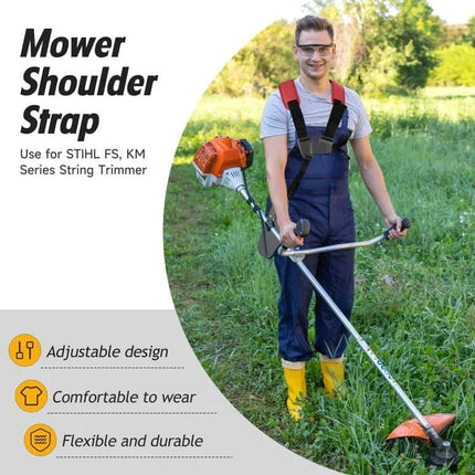 Adjustable Nylon Trimmer Strap, Compatible with Grass Trimmer and Leaf Blower, Dark Red.