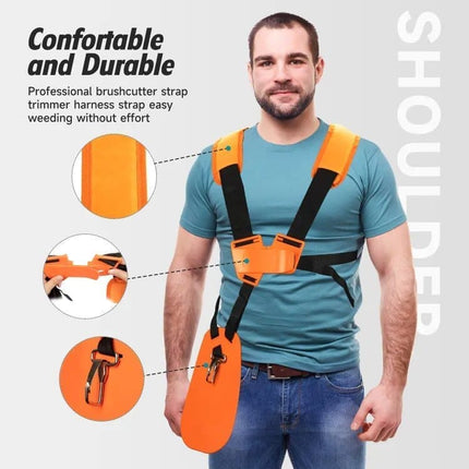 Adjustable Nylon Trimmer Strap for Grass Trimmer and Leaf Blower, Orange.