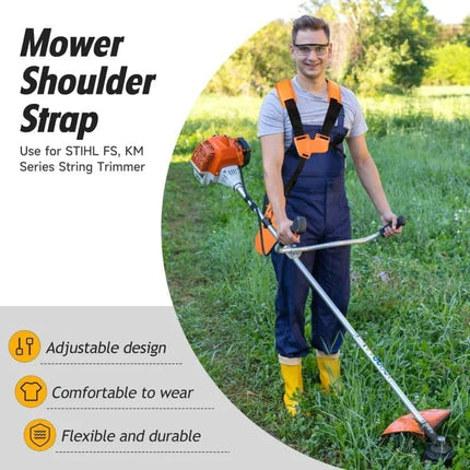 Adjustable Nylon Trimmer Strap for Grass Trimmer and Leaf Blower, Orange.