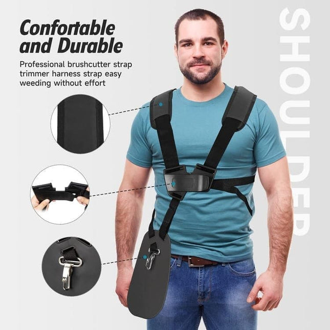 Adjustable Nylon Trimmer Strap, Compatible with Grass Trimmer and Leaf Blower, Black.
