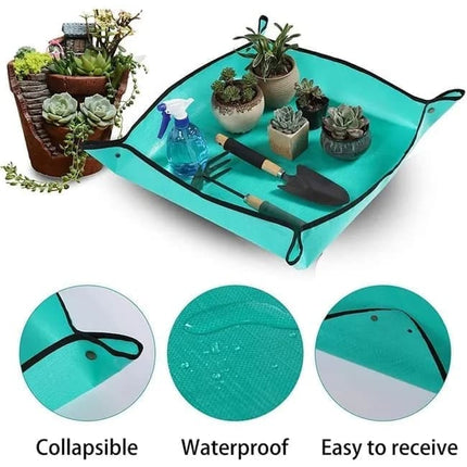 2-Pack Foldable Waterproof Garden Planting Mats, 60x90cm, Compatible with Indoor Succulent Transplanting.