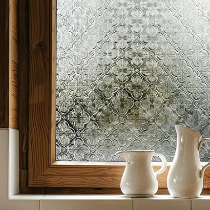 50cmx3m 3D Window Film Self-Adhesive Privacy UV Heat Protection Decorative Reusable for Bathroom Home and Office Glass.