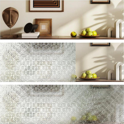 50cmx3m 3D Window Film Self-Adhesive Privacy UV Heat Protection Decorative Reusable for Bathroom Home and Office Glass.