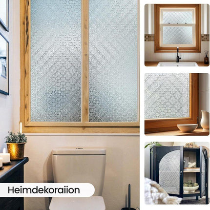 50cmx3m 3D Window Film Self-Adhesive Privacy UV Heat Protection Decorative Reusable for Bathroom Home and Office Glass.