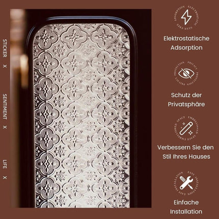 50cmx3m 3D Window Film Self-Adhesive Privacy UV Heat Protection Decorative Reusable for Bathroom Home and Office Glass.
