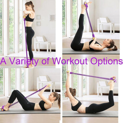 Purple Abdominal Trainer Exercise Band for Sit-Up Training, Multifunctional Tension Rope Fitness Pedal Slap Pull Band.