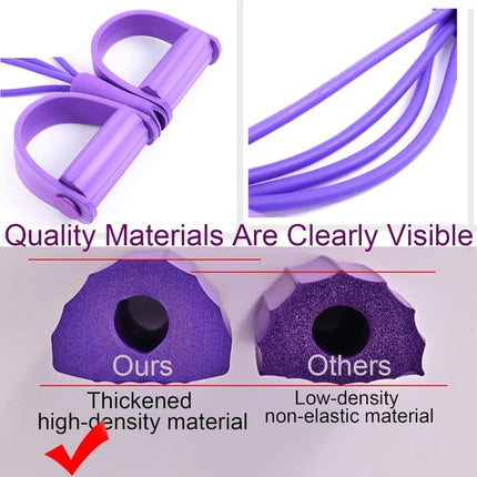 Purple Abdominal Trainer Exercise Band for Sit-Up Training, Multifunctional Tension Rope Fitness Pedal Slap Pull Band.