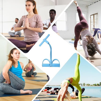Abdominal trainer exercise band for sit-up training, multifunctional tension rope fitness pedal training slap pull band, Blue.